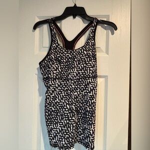 Lululemon Black and White Patterned Tank Top
